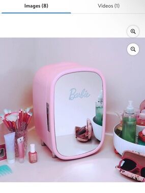 Barbie Mini Skincare Beauty Fridge with Mirrored Door
